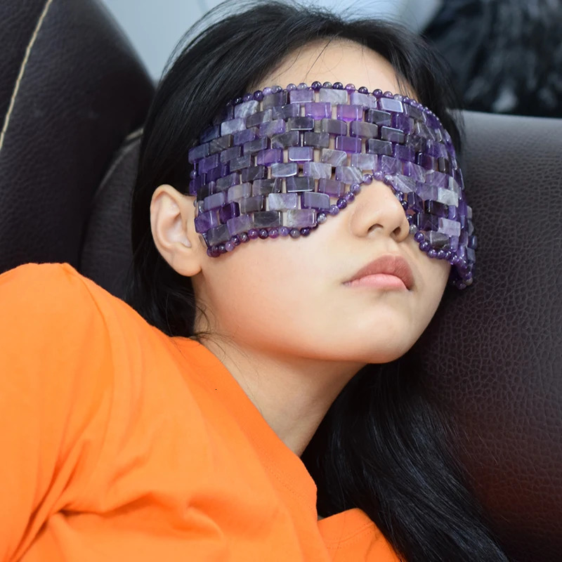 Rose quartz eye mask is a true natural amethyst eye mask that treats jade Germanic sleep shadows cool relaxation health and beauty tools 240520