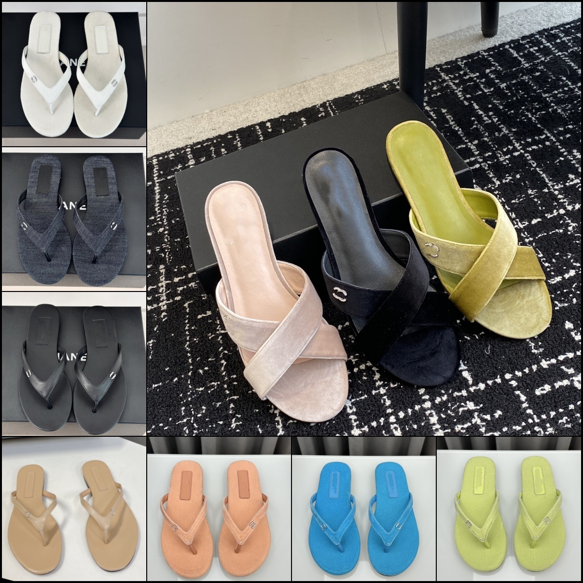 Nouvelles chaussures de mode pour femmes couleurs de bonbons sandales en cuir créateur de mode Slippers de plage