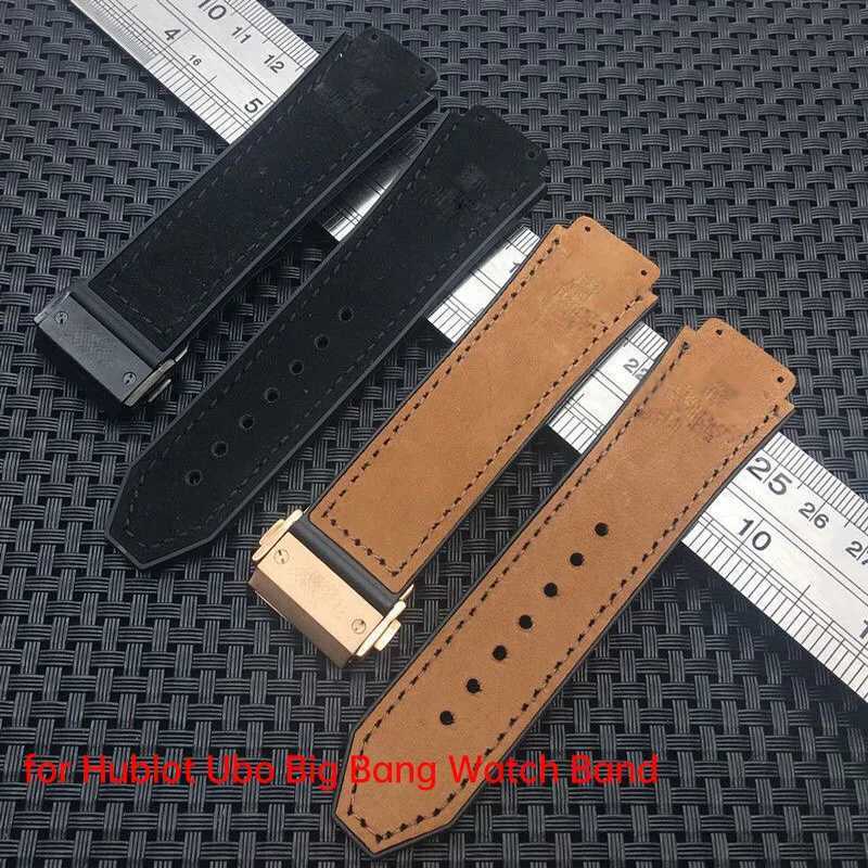 Watch Bands for HUBloT Ubo Big Bang with Classic Fusion 45 Fashionable High end Matte Leather Mens Butterfly Buckle Chain 2461301-image-989251198
