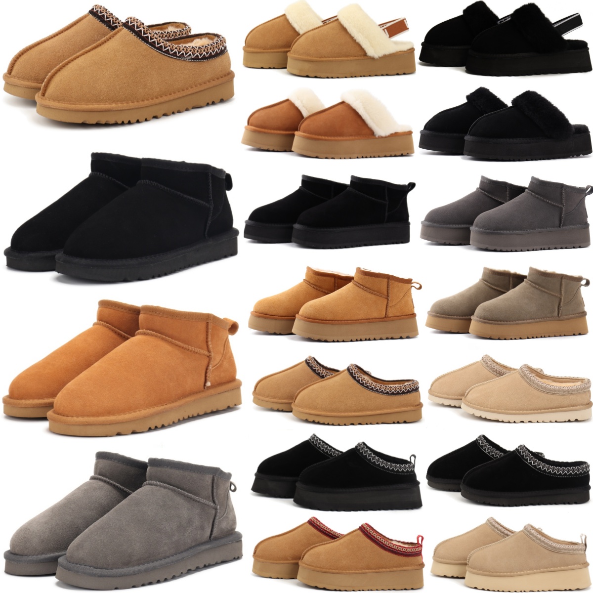 Designer Snow Classic Mini Ultra Tasman Boots Platform Women Men Fur Sheepskin Tazz Chestnut Sand Mustard Seed Australia size 36-43 F0Mu#-image-985088394