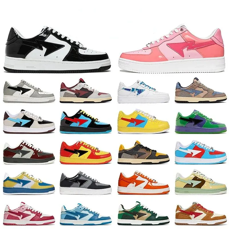 Designer Shoes for Men Women Sk8 Sta ape Low Sneakers White Silver Brown Ivory Black Camo Purple Orange Brown Beige Navy Camouflage Fashion Sport-image-989406407