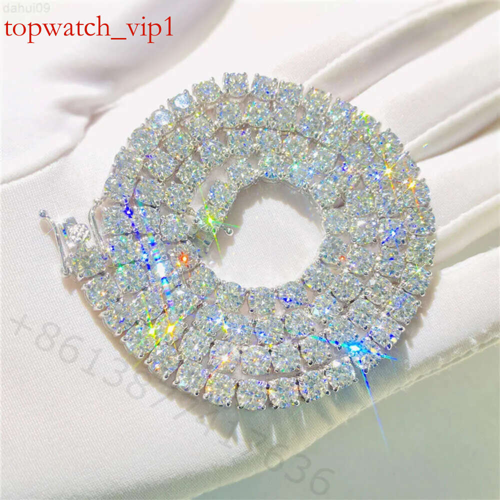 Real Gold Jewelry 5mm 16 18 20 22 24 26 28 Inches Gra Certificate Vvs Moissanite Diamond Tennis Chain