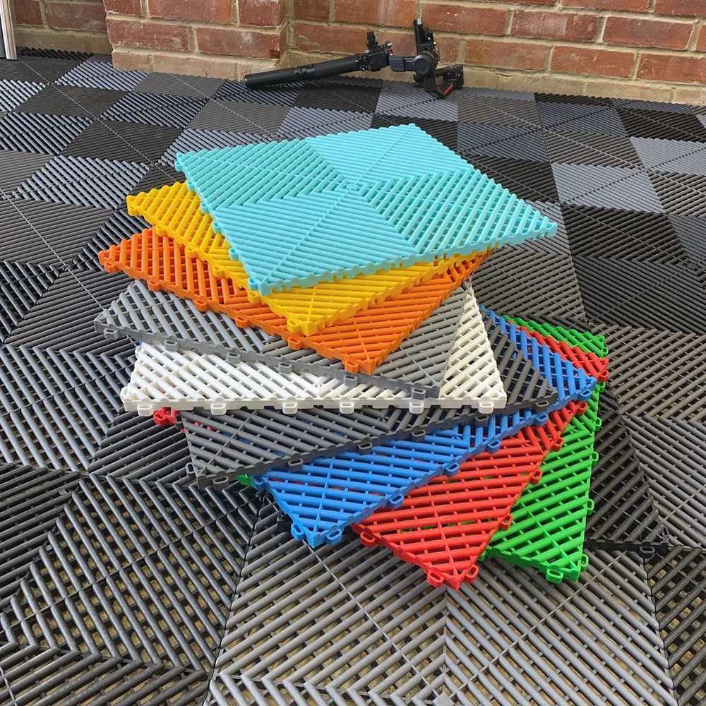 Carpets 400X400X18Mm Anti Slip Garage Floor Tiles Interlocking Plastic Floor Tiles Deck Mat For Car Parking OutdoorL406-image-989449708