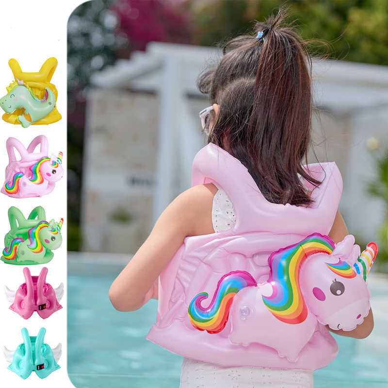Other Pools SpasHG Cartoon Unicorn Inflatable Pool Swimming Ring for Baby Kids Swimsuit Buoyancy Vest Life Jacket Infant Float Pool Accessories T-image-992257354