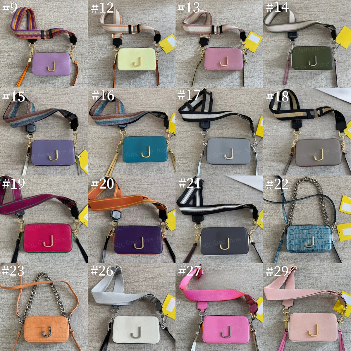 (go off picture not the description) Fashion Designer Camera Bags Zipper Handbags Women's Crossbody Shoulder Bags with Colorful Straps 18cm-image-989733602