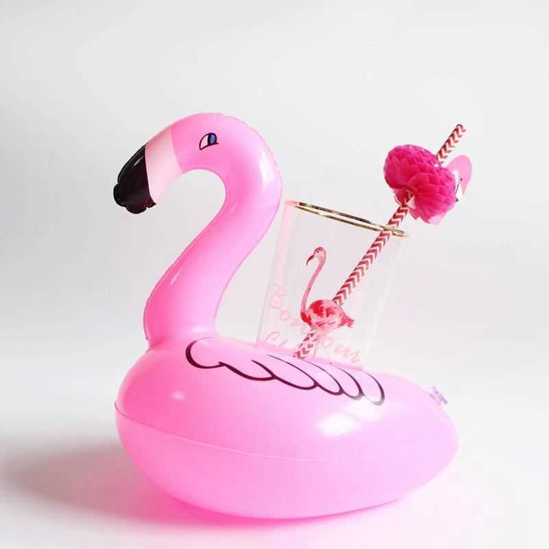 Other Pools SpasHG Mini Inflatable Flamingo Donut Pool Float Toys Drink Float Cup Holder Swimming Ring Party Toys Beach Kids AdultsL406-image-992269266