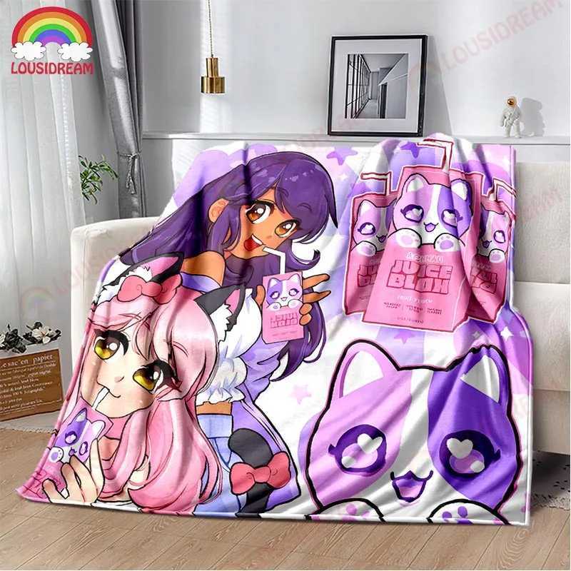Blankets Cartoon Game Blanket Cute Aphmau with Wings Flannel Pink Warm Throw Blanket for Bed Bedroom Sofa Travel Picnic Blanket Girl Gift L260603-image-989773973
