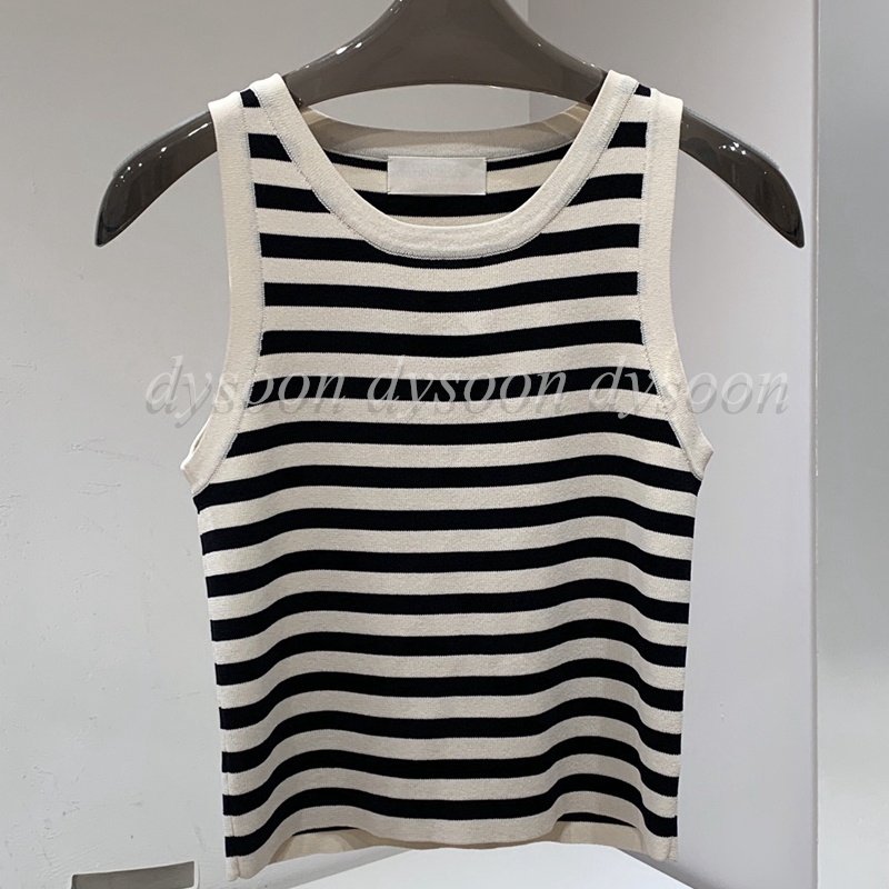 Women Tank Top Size SML Black White Stripe Style Fashion Vests Female Tops 27899-image-989782881