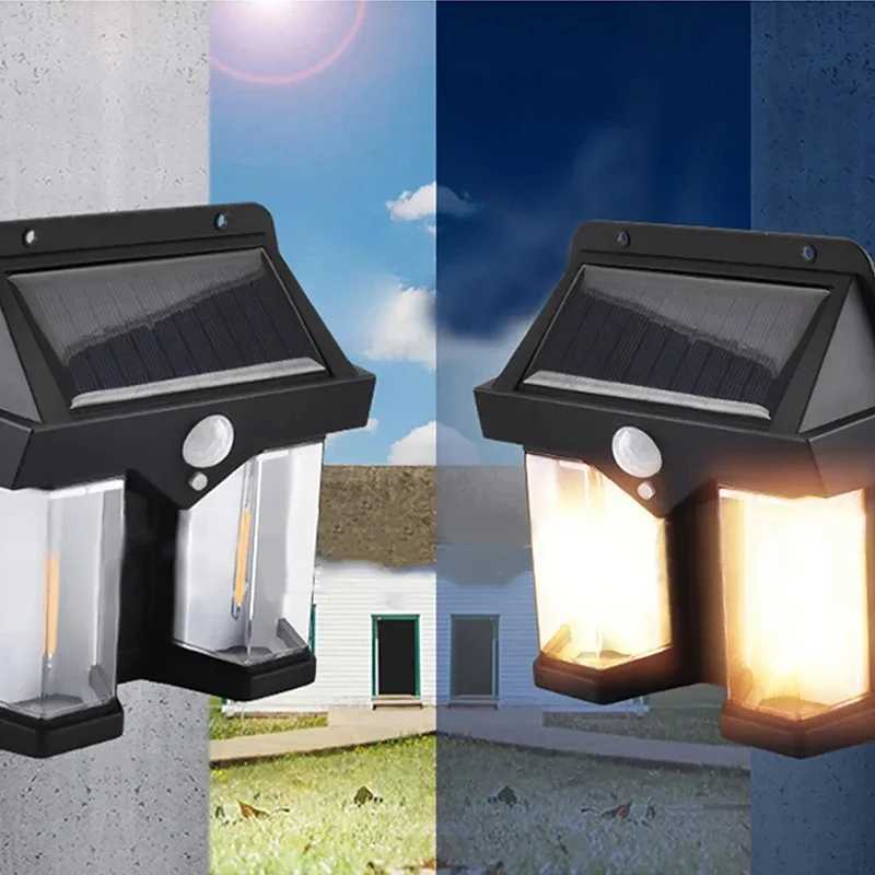 Outdoor Wall Lamps Solar Wall Lamps Creative Modeling LED Human Body Induction Three Mode Tungsten Filament Lighting Garden Waterproof Wall Light-image-989763840