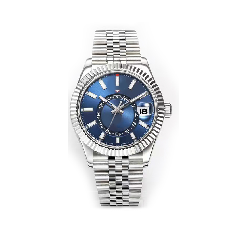 SKY montre pour hommes mouvement automatique montres 42mm montres air double fonction de rotation date 904L acier inoxydable saphir étanche montr
