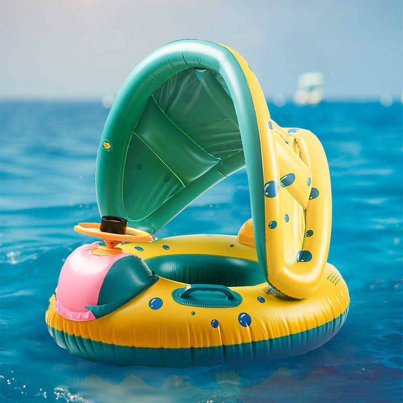 Other Pools SpasHG Baby Inflatable Swimming Rings Seat for Kids Children Floating Sunshade Swim Circle Pool Bathtub Beach Summer Water Toys L2606-image-992264489
