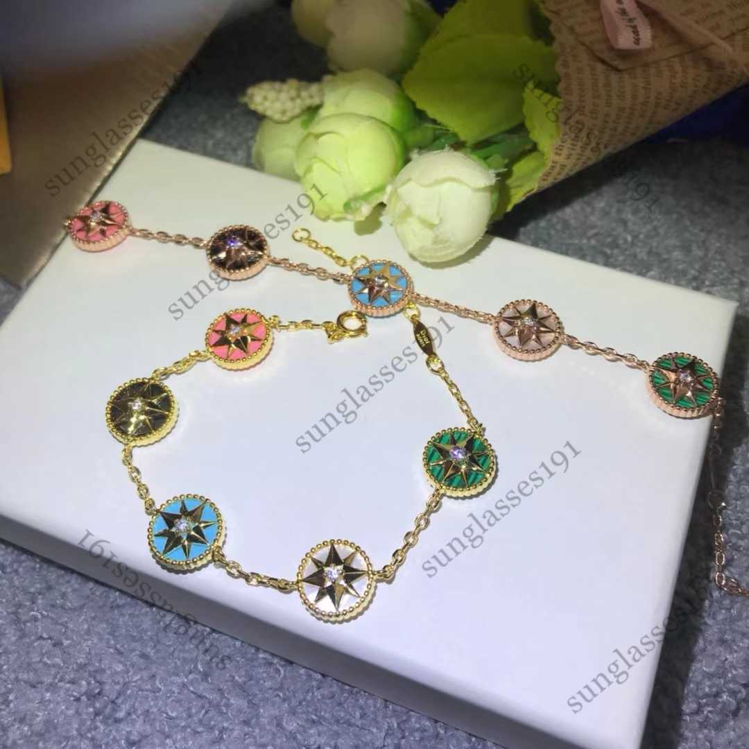 Designer Bracelet étoile à huit branches Version haute Bracelet étoile bijoux Bracelets en nacre Classique conçu Bracelet en or 18 carats diamant