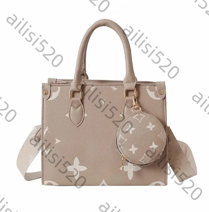 Small ON THE GO shop travel Designer bag Womens mens Luxury Genuine Leather Clutch Tote Bag Cross Body embossed With shoulder straps old flo-image-990092758