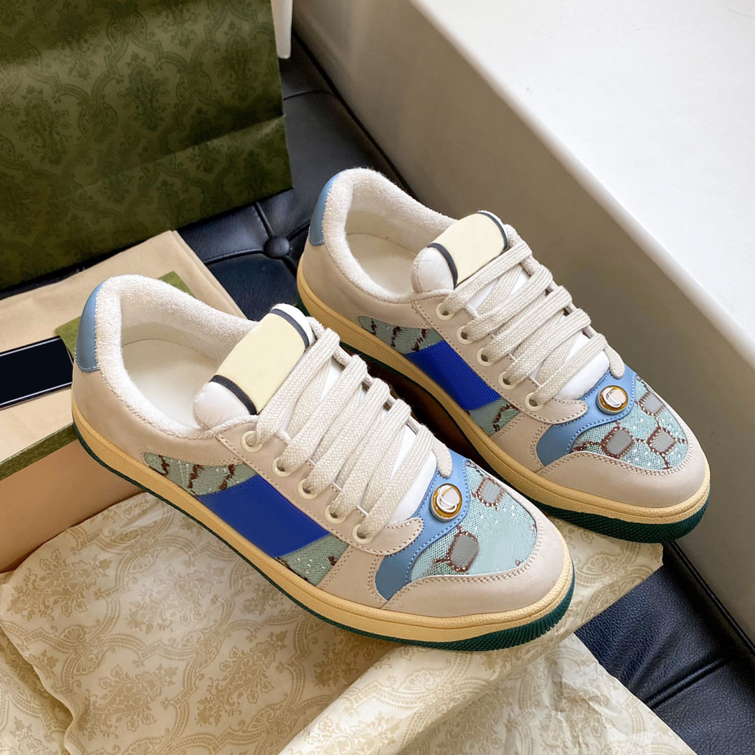 Sneakers de screenner Denim Lady Soled Casual Shoe Cuir Cuir Letters Lacet-up Plateforme Lacet Femme Chaussures Fashion Toile plate grande taille