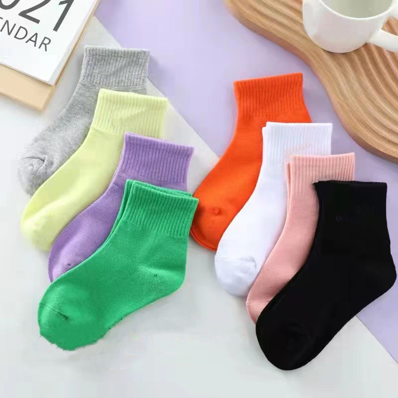 Baby kids designer socks boys sports sock girls children school style mixed colors socks white black green ages 1-12-image-890391317