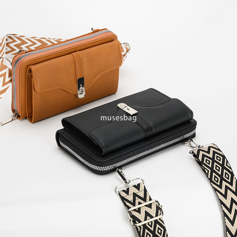 Designer Women's High Quality Fashion temperament New Retro Simple One Shoulder Crossbody Broadband Phone Large Capacity Small Sq 713f