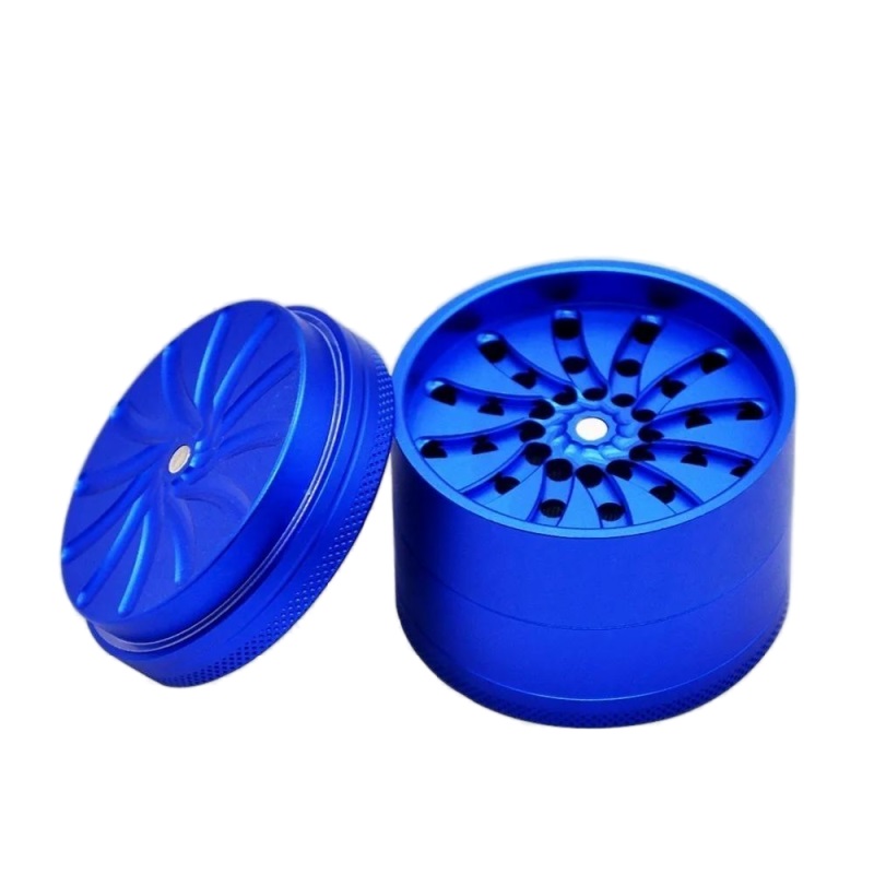 63MM Height 4 Piece Groove Grinder grinding With "Honeypuff"Logo Aluminum Herb Grinder with Gift Box Metal Tobacco Grinder For Herb