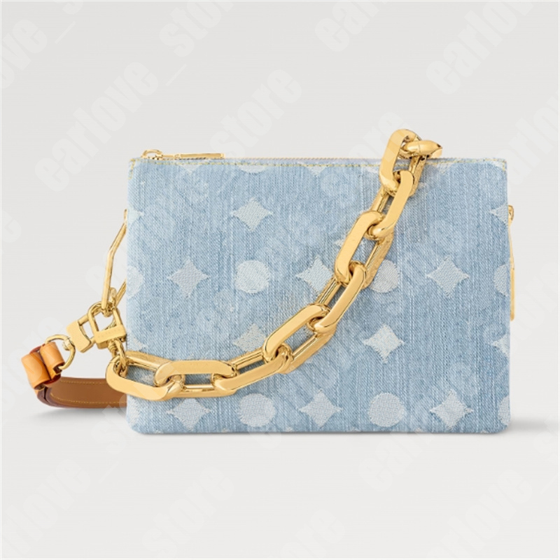 Sky Blue Denim Sac à Main Bandoulière Designer Coussin Bb Sac Épaule Femme Sac à Coussins Chaînes Luxe Jeans Tendance