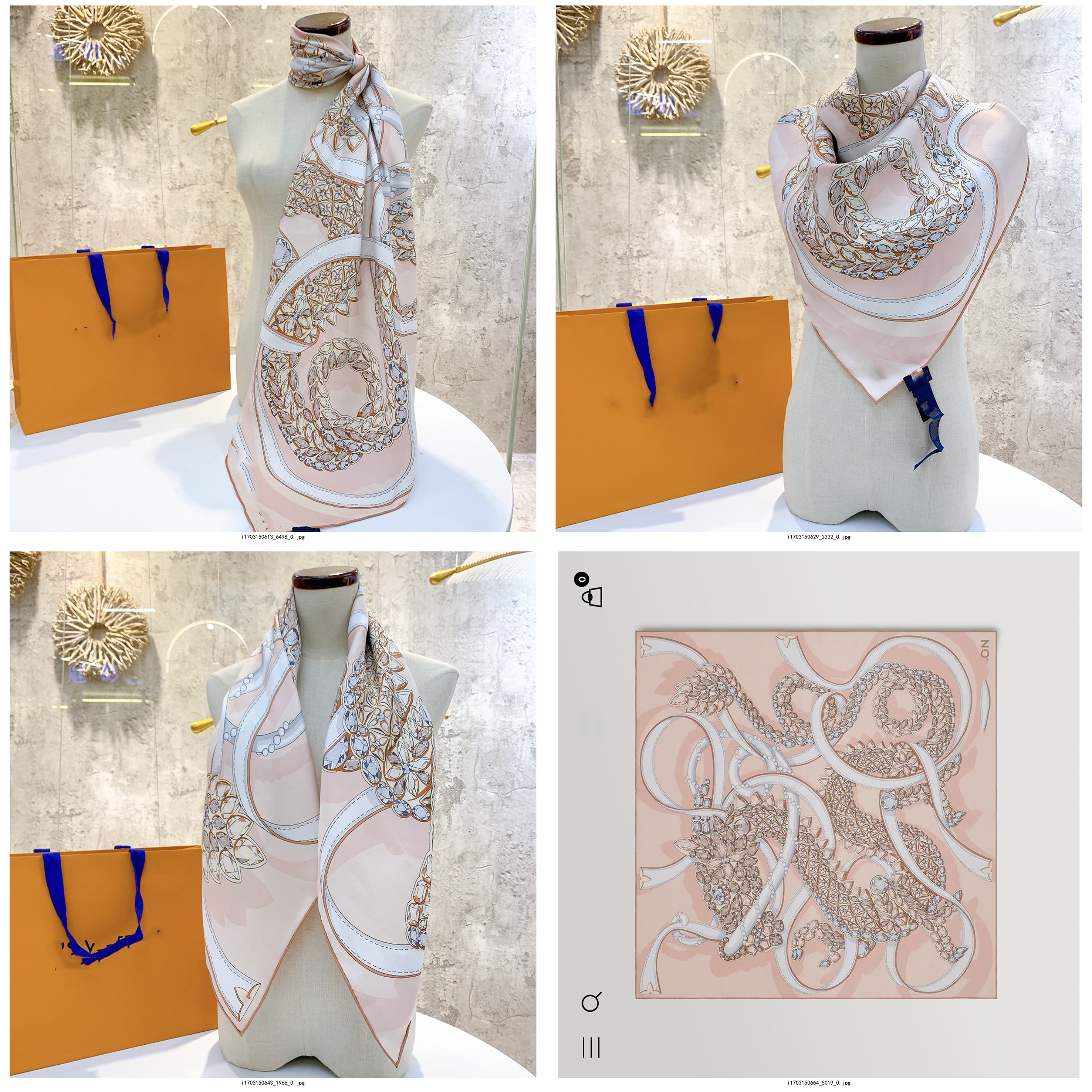 m79165 Foulard en soie de créateur V châle de luxe grand L foulard en sergé V foulard de marque de mode foulard tube top écharpe motif dragon cad