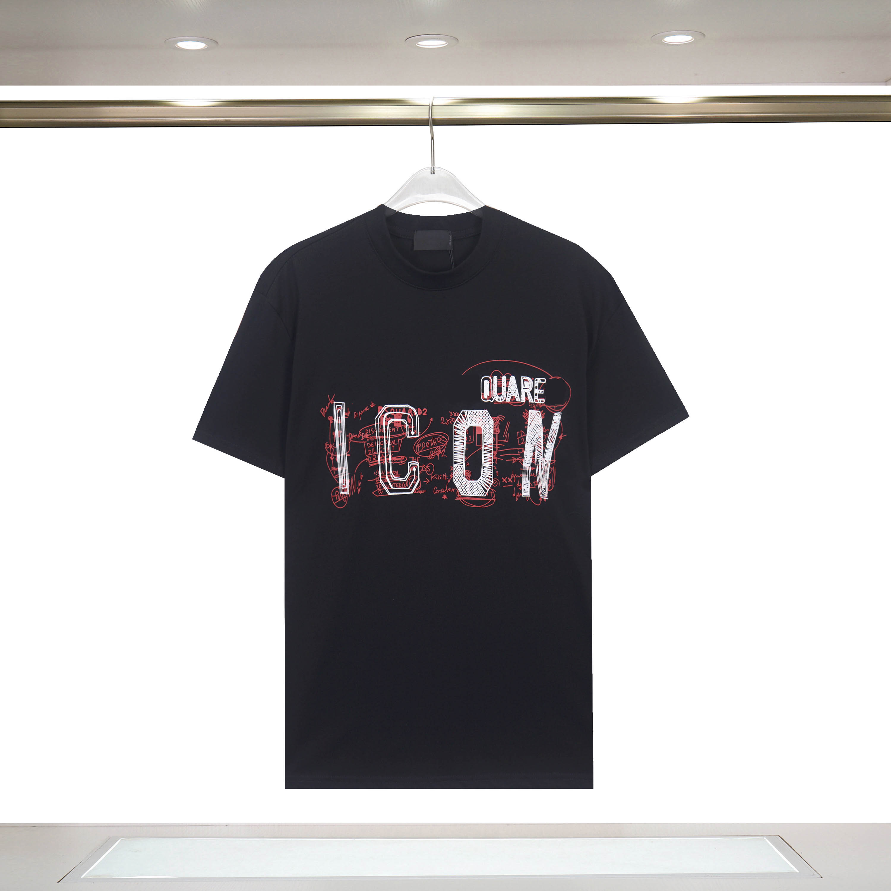 Mens Shirts T Shirt Man Shirt Designer Top Tshirts Top Woman Tee for Lovers Letter Short Sleeve Round Crew Neck Fashion Hip Hop Cotton Black Wome-image-473659662