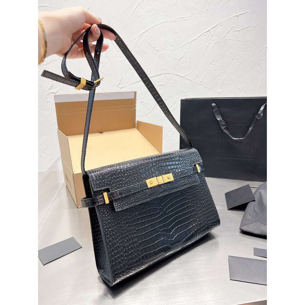 Women Handbag Genuine Leather Underarm Bag Luxury Crossbody Manhattan Bag Designer Shoulder Bag Plain Weave/Grace Crocodile High Quality Gold Har-image-991273792