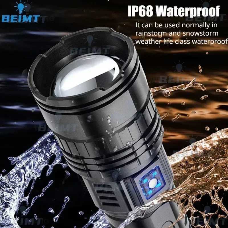 Torches 10000000LM Ultra Strong Flashlight White Laser LED + COB Outdoor Extra Long-range Ultra Bright Laser Torch Cannon Hernia Lamp-image-991087094
