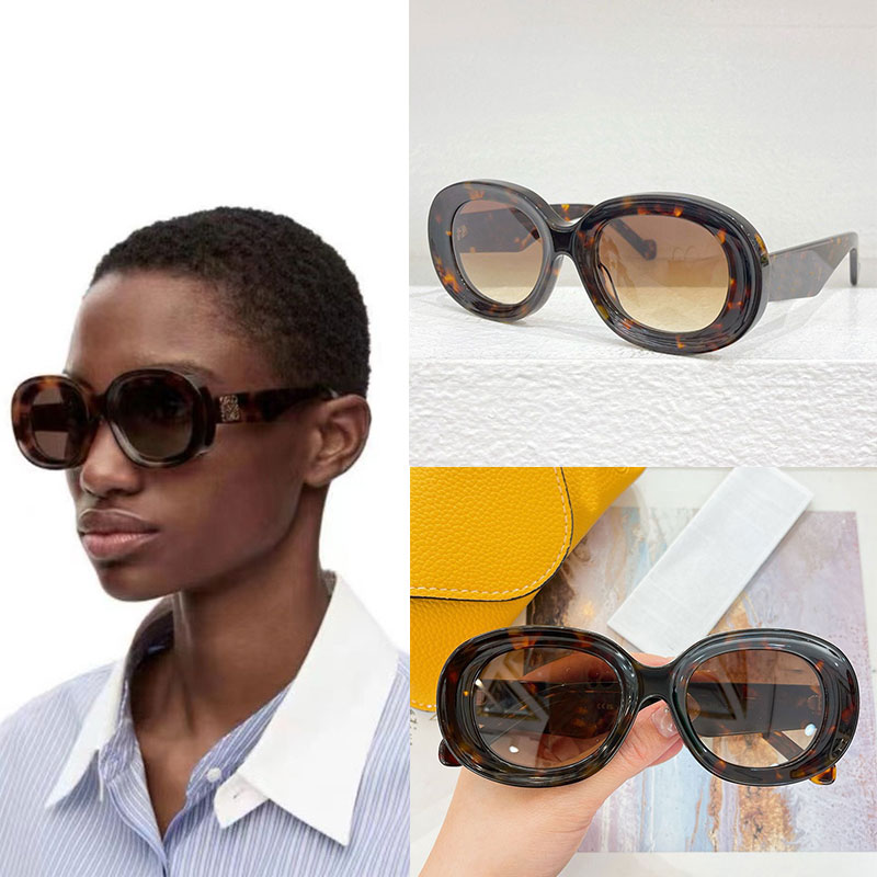 Italian ladies designer makes round sunglasses LW40103 Ladies Outdoor Retro Casual glasses 100% acetate fiber round frame acetate sunglasses top-image-991117321