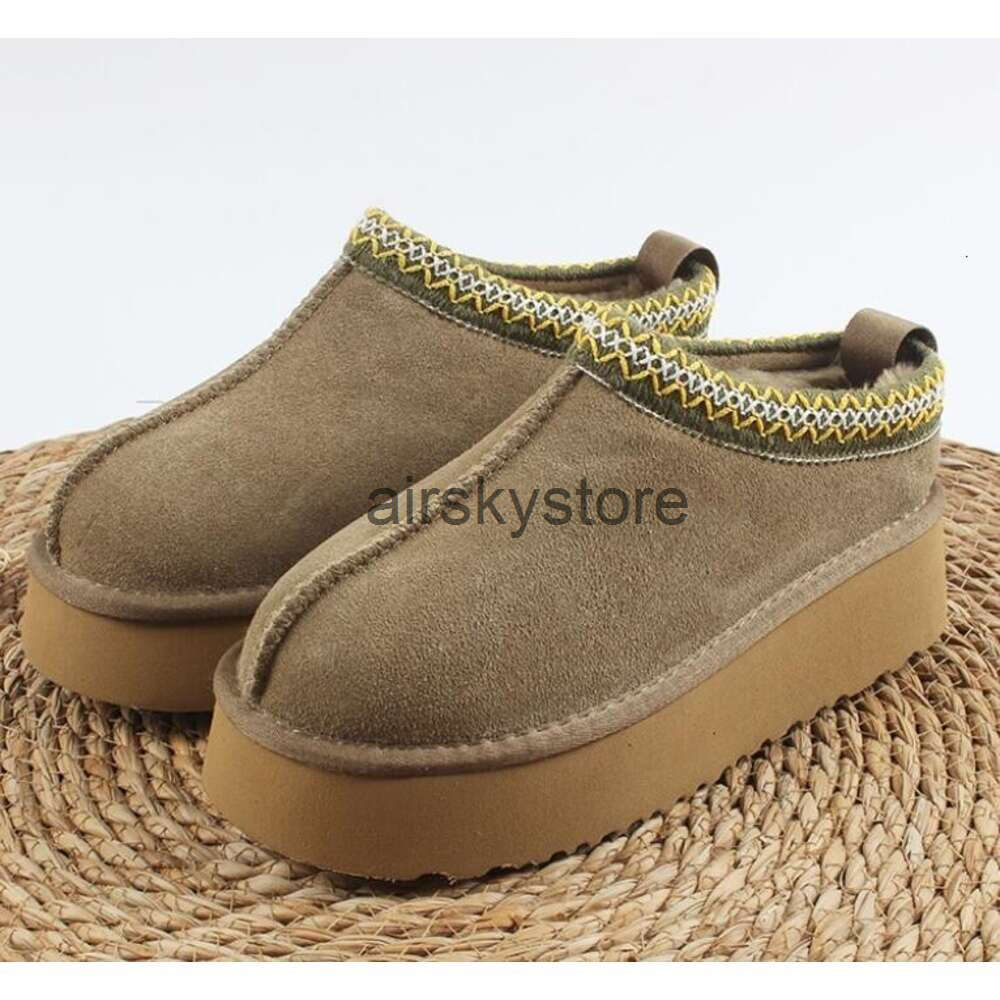 Uggslipper Tasman Designer Women Uggg Slipper Mustard Seed Mini Boot Uggslipper Slipper Fluffy Chestnut Tasman Slipper Slip-On Winter Lazy Fur Bo-image-991093489