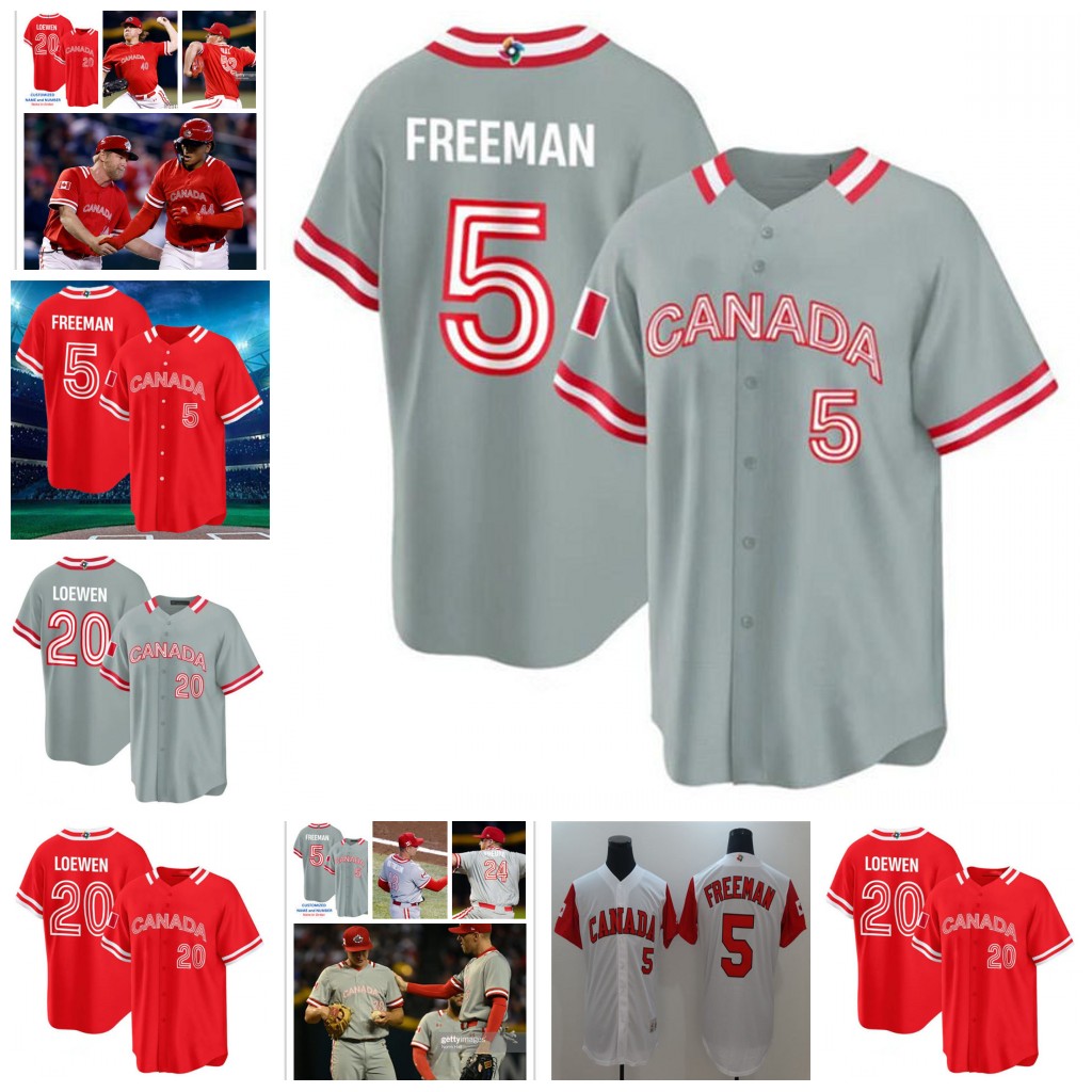 Custom WBC Canada Baseball Jersey Kellin Deglan Bo Naylor Freddie Freeman Abraham Toro Edouard Julien Damiano Palmegiani Otto Lopez Jerseys Stitc-image-990920698