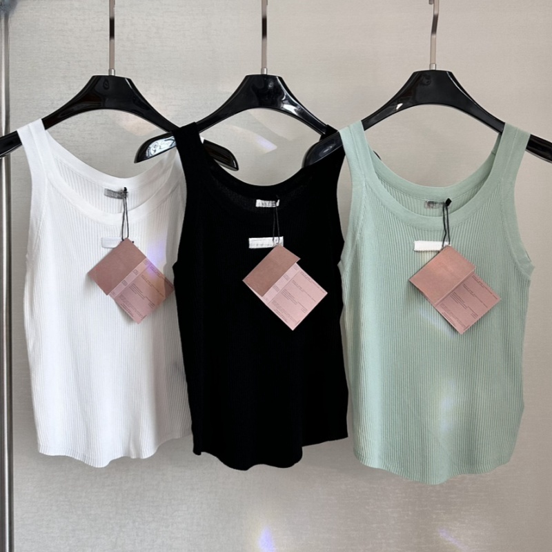 1:1 designer Thread U-collar vest senior luxury style old money women&#039;s top-image-991215355