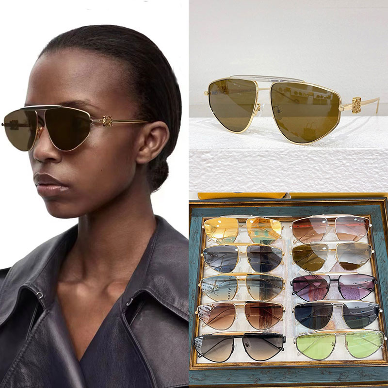 Hot Fashion Womens Designer Metal Sunglasses LW40108 Womens Cool Gradient Lens Sunglasses UV400 Protective Womens classic casual metal frame sung-image-991258335