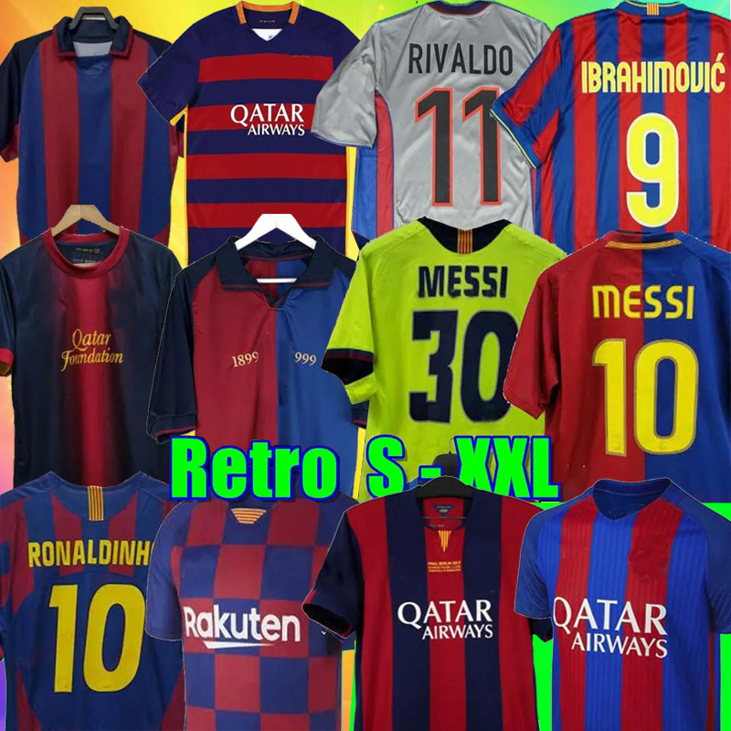 Retro soccer jersey vintage classic finals 96 97 98 99 08 09 10 11 12 15 18 19 RONALDINHO RIVALDO Iniesta football shirt Ibrahimovic Eto&#039;o K-image-987778662