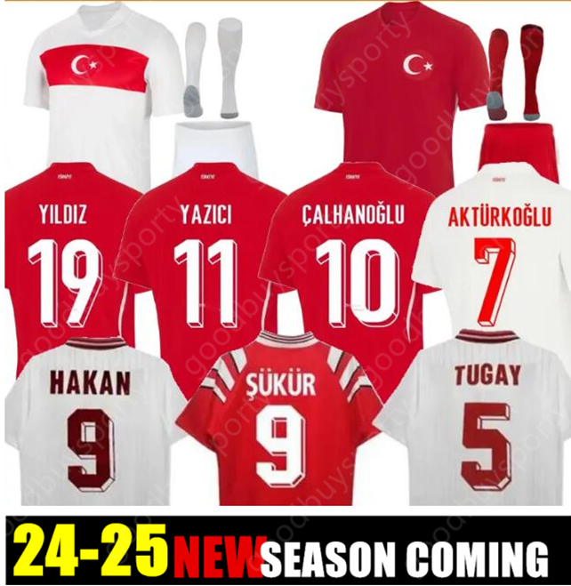 24 25 Turkey Soccer Jersey DEMIRAL Kokcu 2024 2025 Calhanoglu YILDIZ Turkiye Retro 1996 national football team Football Shirts HAKAN TUGAY Men Un-image-991247606