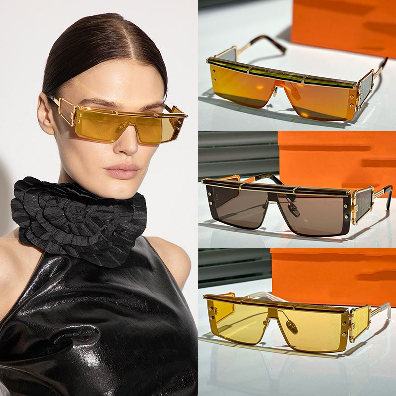 24SS New Top Class Womens Rectangular Polarized Lens Sunglasses PBPS127 Fashion Top Class Metal UV400 UV Protective Glasses Steam Punk Summer Square