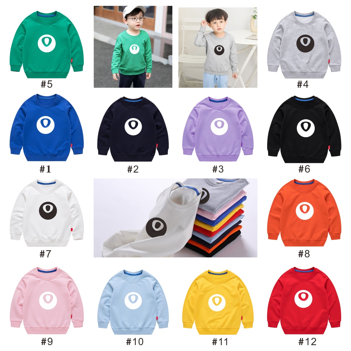 Kids Boys Girls Hoodies Classic Pattern Print Hooded Sweatshirt Pullover Children Skateboard baseball Cotton Clothing Hoody-image-619313776