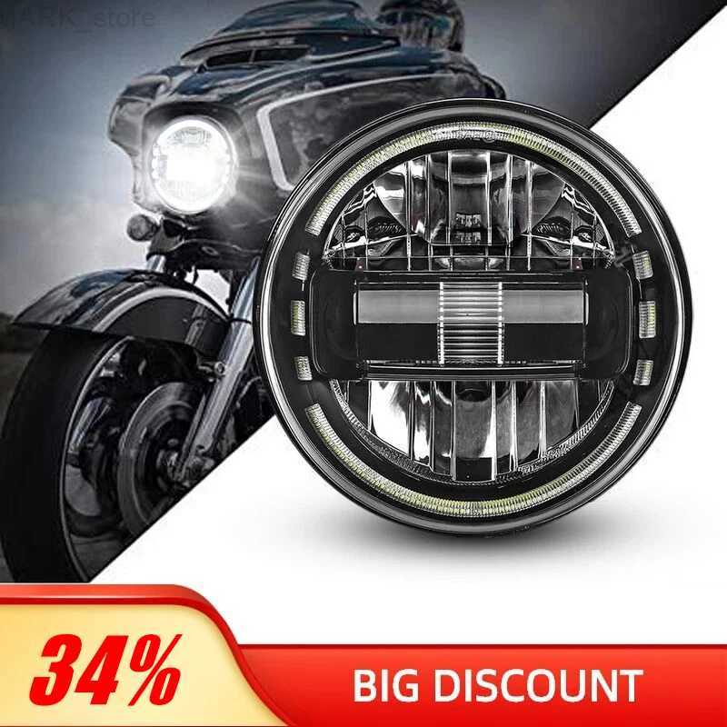 Motorcycle Lighting Black/Chrome 7 Inch Led Headlight For Harley Davidson Sportster Softail Dyna Fat Boy DRL 7 Auxiliary Headlights For Motorcycl-image-995997451