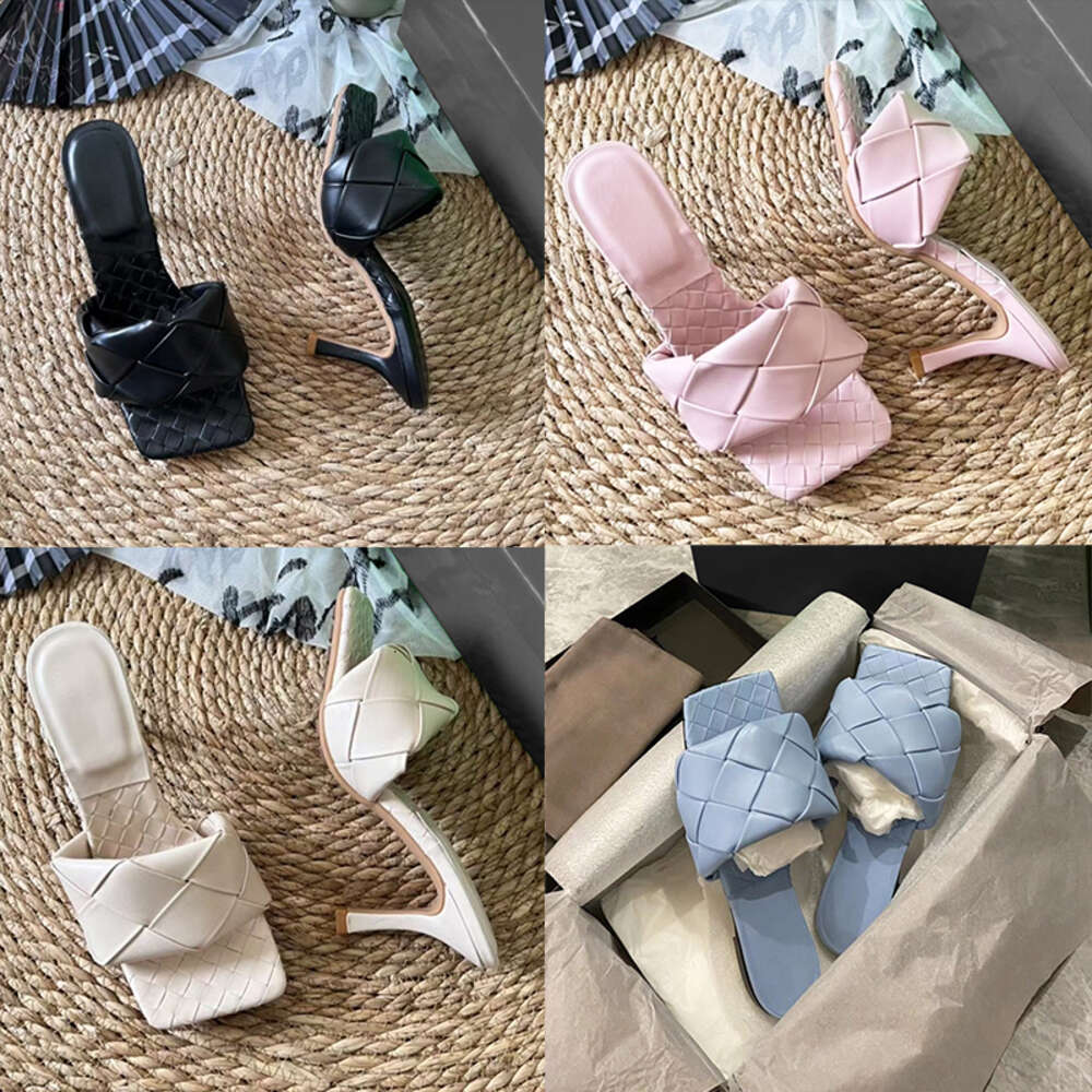 Women Flat Mules High Heels Sandals Designers Nappa Slides Ladies Mule Party Wedding Dress Shoes 598-image-991667281