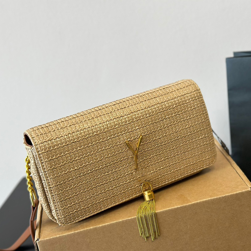 Designer Summer Shoulder Bag Fashion Bamboo Beach Messenger Bags Woven Wallet Party Brand Gift Graduated Women's Men's Wallet-image-992704764
