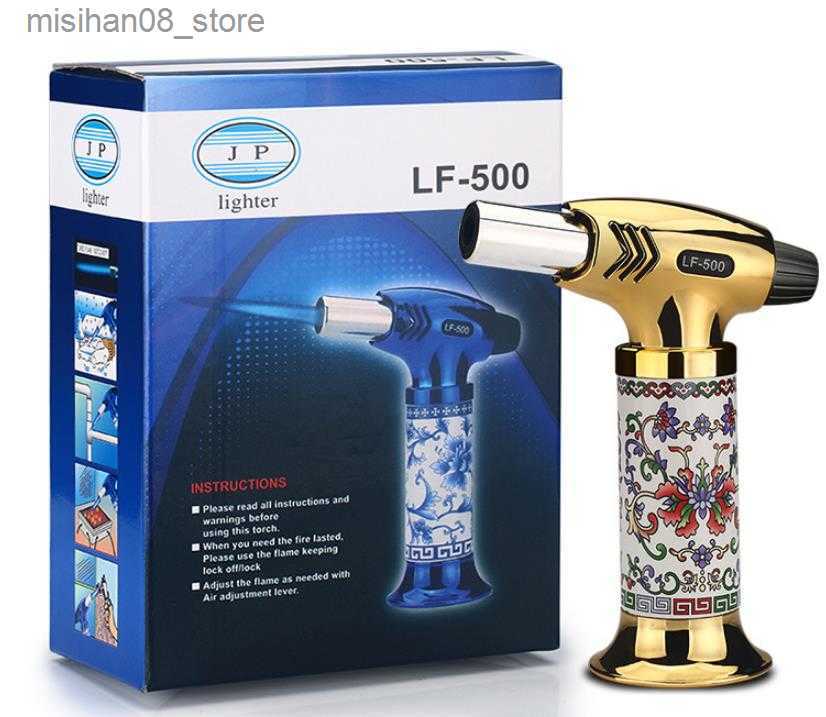 Lighters Jet Butane Torch Refillable Kitchen Lighter BlowTorch with Ceramic Body Adjustable Flame for Desserts Creme Brulee BBQ and Baking Gas No-image-992302985