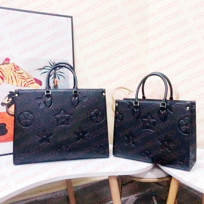 Sac de créateur sur le coup en relief Black Fleur grande capacité GM MM Tote Sac Fashion Femmes Sacs à bandoulière femme sac à main