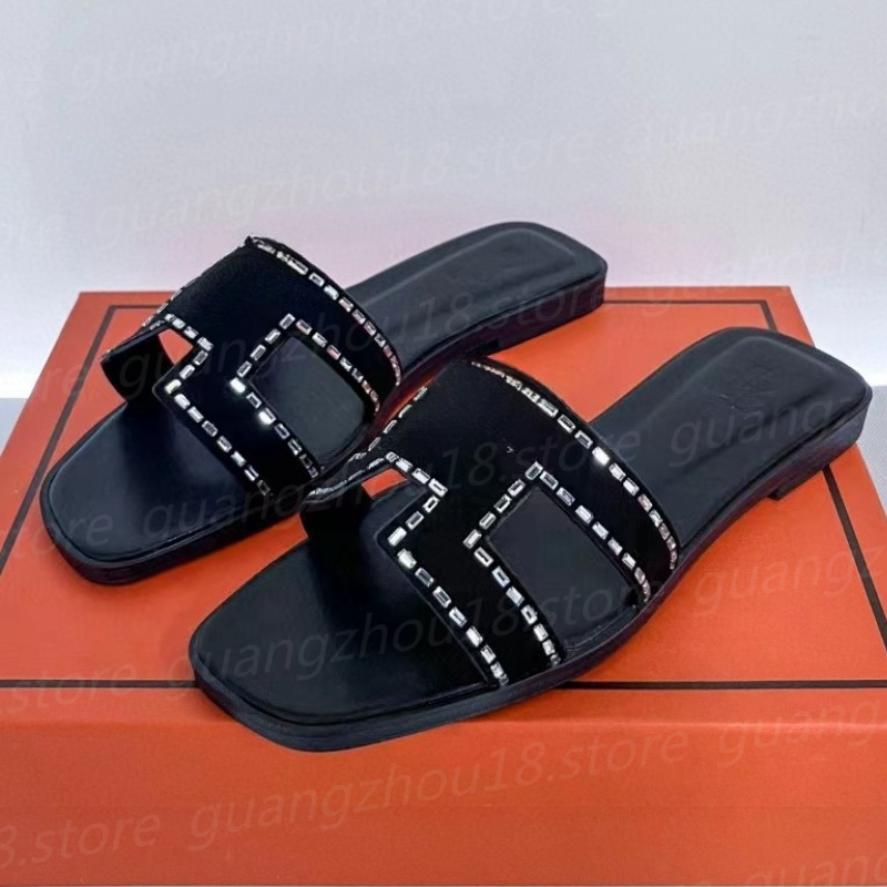 Fashion Designer Slippers for Women with Rhinestone Edge Summer Luxury Beach Slipper Holiday Shoes Daily Casual Style 27725 27724-image-992192843