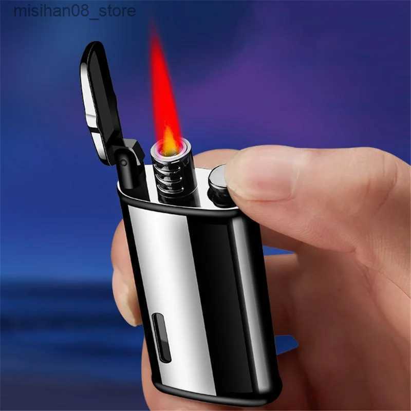 Lighters Lighters Metal carving Turbo Jet Lighter Compact Butane Torch Cigarette Kerosene No Gas 1300 C Windproof Petrol Smoker Gift Q240619-image-992299511