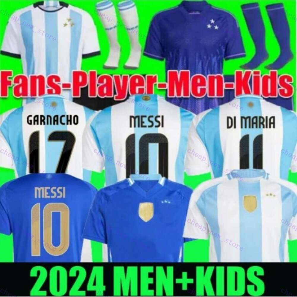 2024 2025 Argentina Soccer Jerseys GARNACHO Copa America Fans Player Version MESSIS MAC ALLISTER DYBALA DI MARIA MARTINEZ DE PAUL MARADONA Men KI-image-942038947