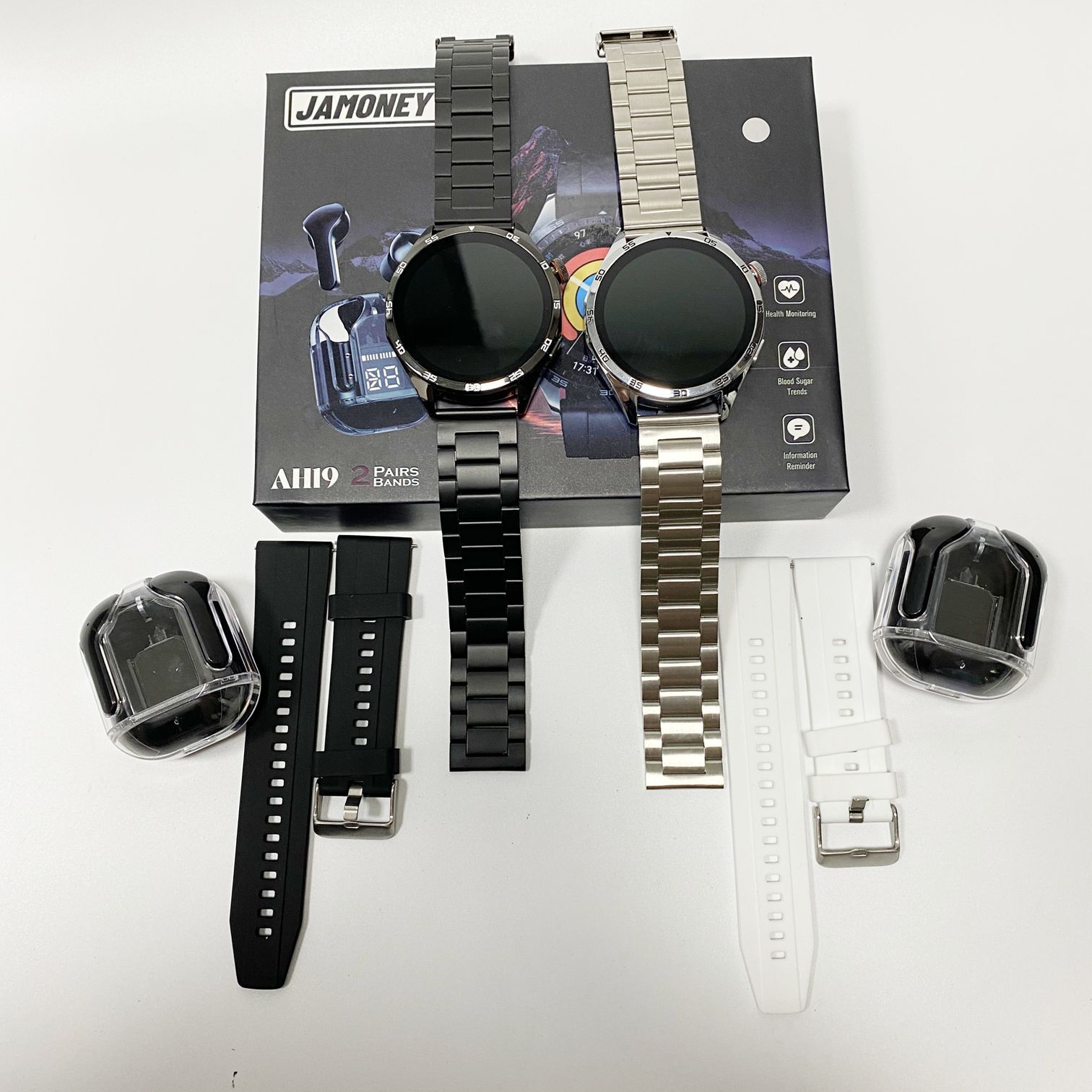 Smart Watch AH19 Sport watch 1.5inch Amoled Screen Bluetooth watch Smart device waterproof Bluetooth calling Magnetic charge For IOS Android Hear-image-992276034