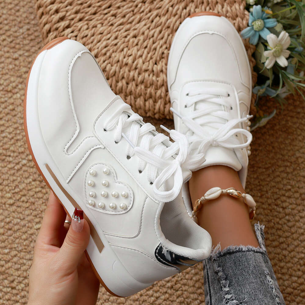 ddmynov grande taille pour le printemps féminin 2024 Nouvelle couleur de couleur à semelle épaisse bloquant les chaussures de sport bas décontrac