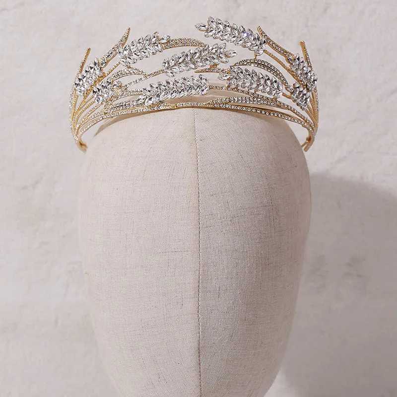Wedding Hair Jewelry Bridal Tiaras and Crowns Ear of Wheat Crystal Rhinestone Headbands for Women Bride Noiva Bridesmaid Wedding Hair Jewelry-image-992404396