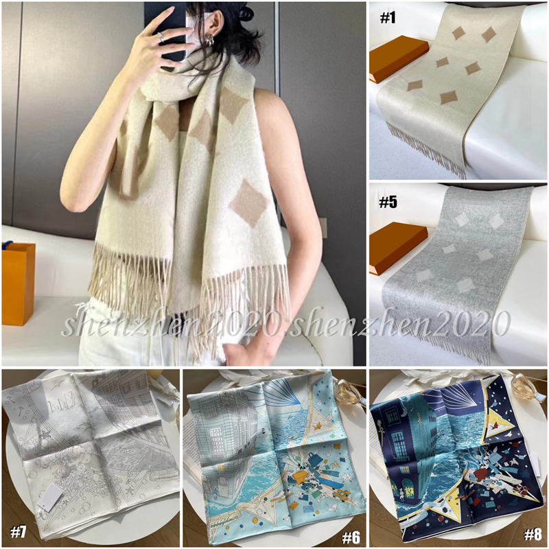 (Premium Quality) Fashion Brand Printed Women's Shawl Classic Scarf Gift for Women No Box-image-992342446