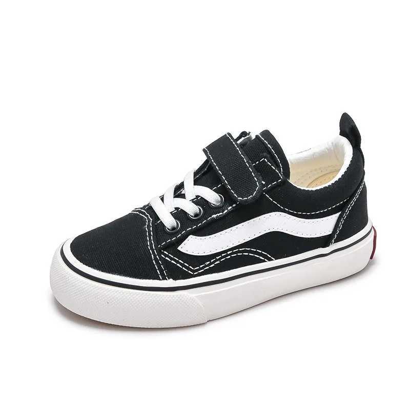 Sneakers Childrens Canvas Sneakers Kids Fashion Design Black Non-slip Casual Shoes Boys Girls Breathable Comfortable Running ShoesL4620-image-992559541