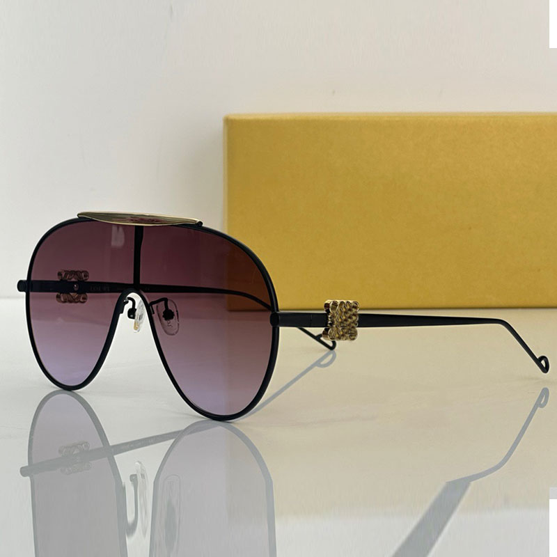 Fashion Womens Designer Large Mask Glasses LW40107 Womens Designer Metal Frame Sunglasses 100% UV Resistant Polarized Lens Legs with Pattern Desi-image-992692411