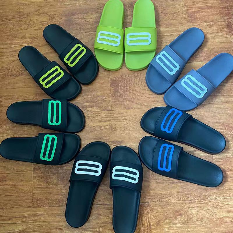 Designer Slippers For Men Women Paris Pool Slide Beach Sandals Luxury Rubber Slides Black White Green Pink Yellow Blue Grey Summer Sliders Glow I-image-992892055